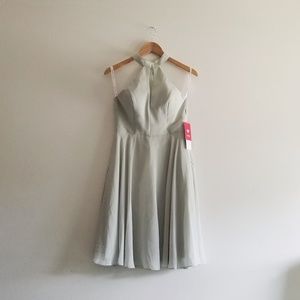 Mint sage green halter bridesmaids dress